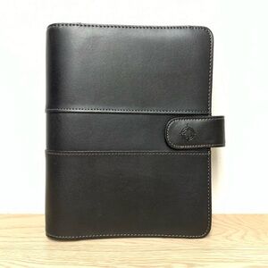 Franklin Covey Day Timer 7-Ring Planner Organizer Black Leather Magnetic Snap